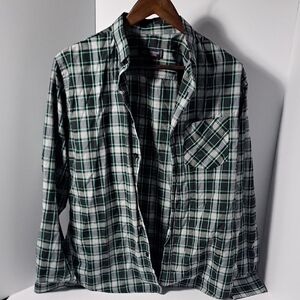 Classic Green and Black Plaid Men's Shirt
